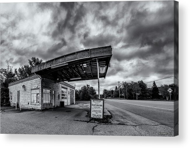 Garage Acrylic Print featuring the photograph Old Auto Garage in Ellershouse by Ken Morris