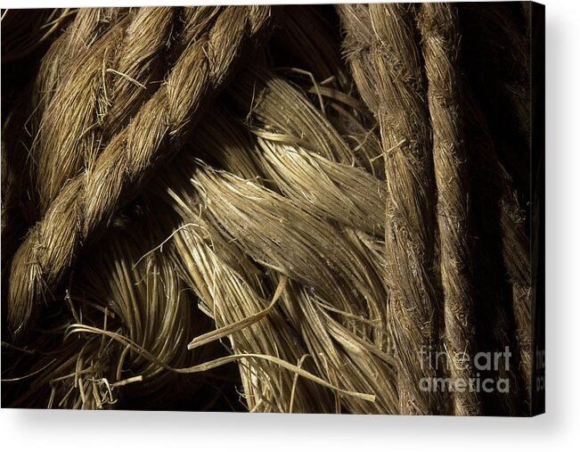 Rope Acrylic Print featuring the photograph Old Barn Rope 4 by Mike Eingle