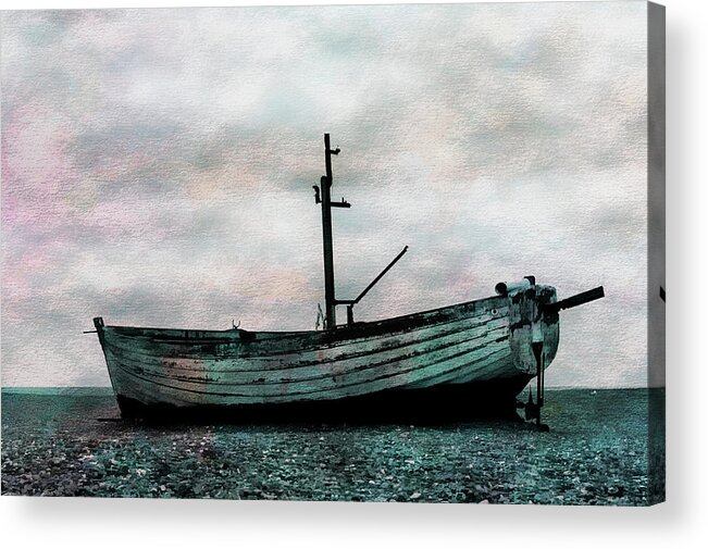 Old Acrylic Print featuring the photograph Old Boat at Aldeburgh by John Paul Cullen