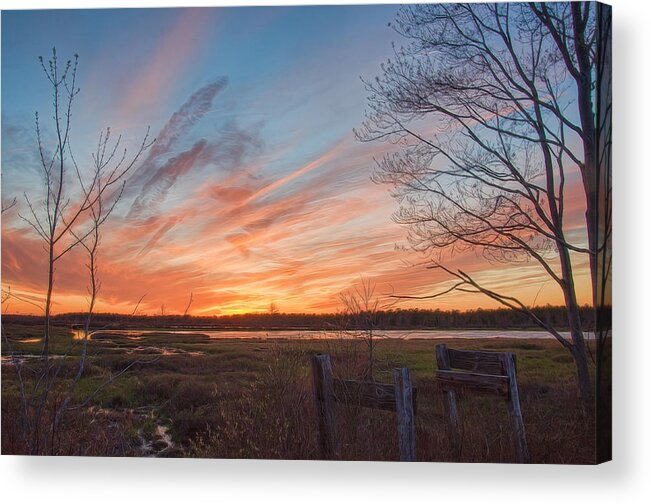 Sunset Acrylic Print featuring the photograph Old Bog Sunset by Beth Sawickie
