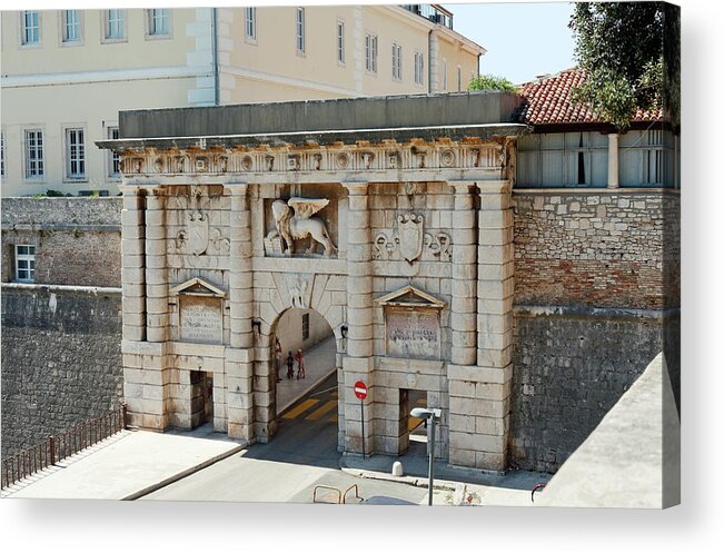 Old Stone City Gate Acrylic Print featuring the photograph Old City Gate 1543 by Sally Weigand