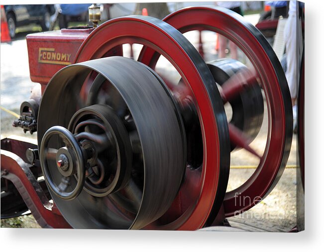 County Fair Acrylic Print featuring the photograph Old Economy Gas Engine on Display at a County Fair by William Kuta