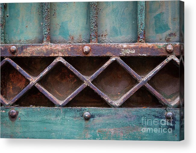 Gate Acrylic Print featuring the photograph Old gate geometric detail by Elena Elisseeva