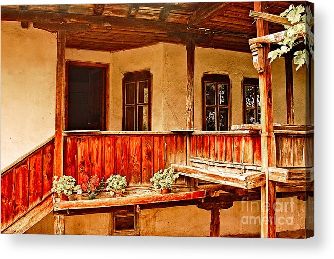 Bulgaria Rurak Areas Acrylic Print featuring the photograph Old Porch Bulgaria by Rick Bragan