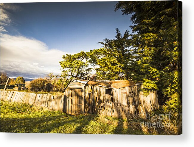 Shack Acrylic Print featuring the photograph Old ramshackle wooden shack by Jorgo Photography