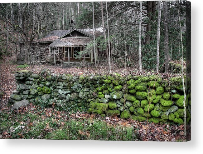 Abandoned Home Acrylic Print featuring the photograph Old Stone Wall by Mike Eingle