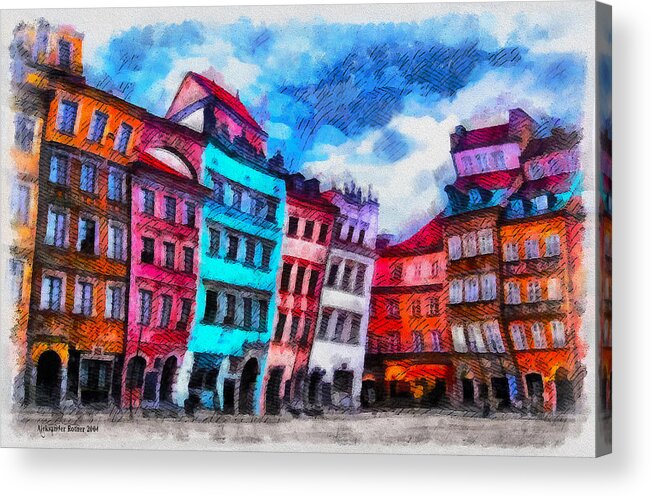 Old Town Acrylic Print featuring the photograph Old Town in Warsaw #11 by Aleksander Rotner