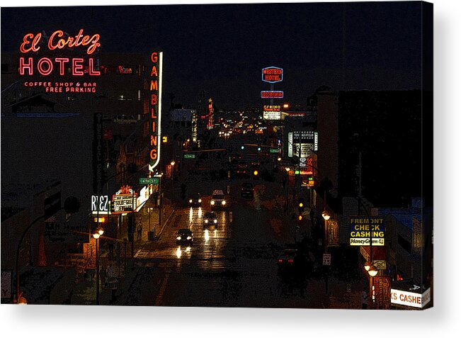 Art Acrylic Print featuring the painting Old Vegas by David Lee Thompson