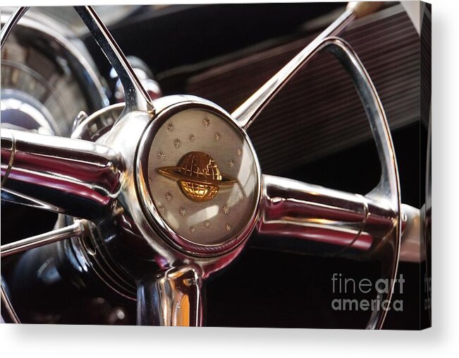 Oldsmobile Acrylic Print featuring the photograph Olds Horn Emblem by Patricia Strand