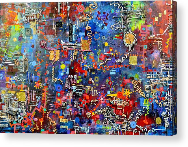 Chip Acrylic Print featuring the painting On a Chip by Regina Valluzzi