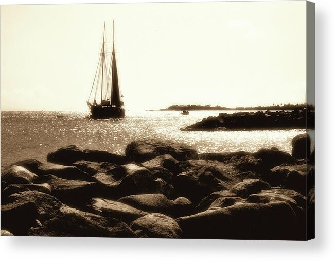 Boats Acrylic Print featuring the photograph On The Rocks by Karl Anderson