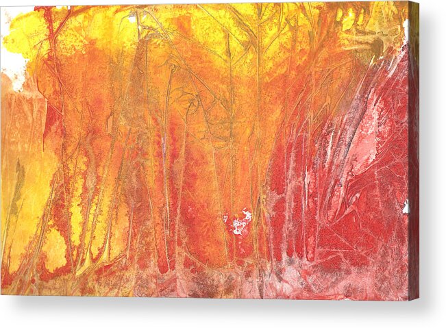 Red Acrylic Print featuring the painting One Spark by Jackie Mueller-Jones
