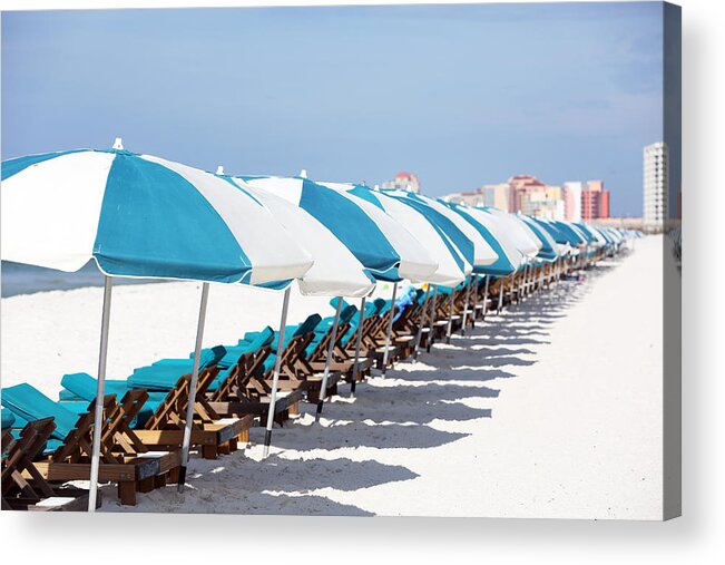 Orange Beach Acrylic Print featuring the photograph Orange Beach Umbrellas by Ty Helbach