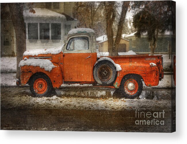 Our Town Acrylic Print featuring the photograph Orange Ford 150 by Craig J Satterlee