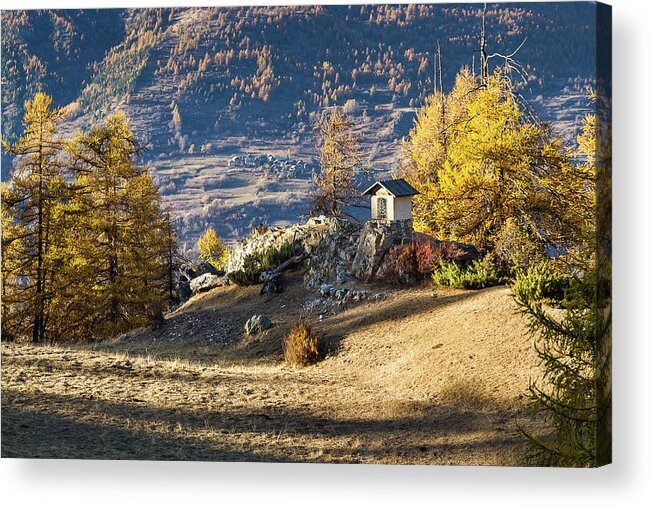 Oratory Acrylic Print featuring the photograph Oratory St Augustine - French Alps by Paul MAURICE