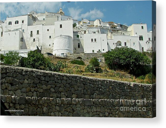 Cityscape Acrylic Print featuring the photograph Ostuni, Puglia by Italian Art