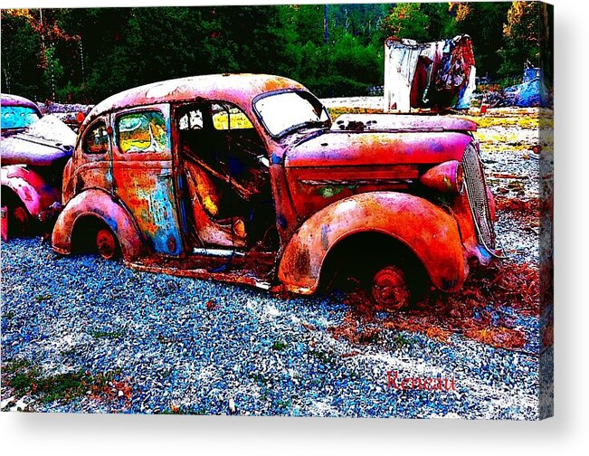 Cars Acrylic Print featuring the photograph Over The Hill Gang 3 by A L Sadie Reneau