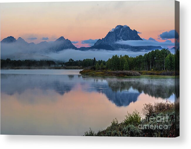 Oxbow Bend Acrylic Print featuring the photograph Oxbow Bend Sunrise- Grand Tetons Version 2 by John Greco