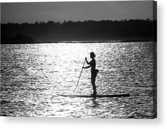  Acrylic Print featuring the photograph Paddleboarder - Masonboro Inlet NC by Dana Sohr