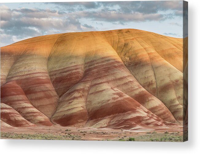 Painted Hills Acrylic Print featuring the photograph Painted Hill at Last Light by Greg Nyquist