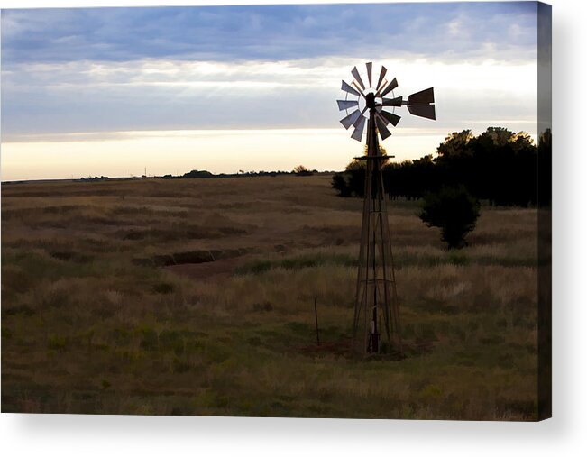 Windmill Acrylic Print featuring the photograph Painted Windmill by Jonas Wingfield