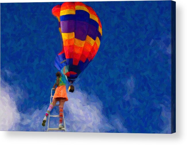 Balloon Acrylic Print featuring the painting Painting the Sky by Prince Andre Faubert