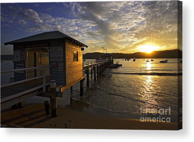 Palm Beach Sydney Australia Sunset Water Pittwater Acrylic Print featuring the photograph Palm Beach sunset by Sheila Smart Fine Art Photography