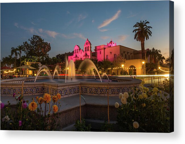 San Diego Acrylic Print featuring the photograph Panama Fountain by TM Schultze