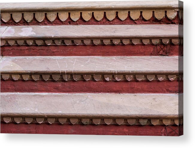Parallel Lines Acrylic Print featuring the photograph Parallel Lines and Repeating Shapes Staircase Minimal by Prakash Ghai