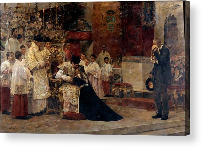 Art Acrylic Print featuring the painting Parents of the celebrant after the New Mass ALCAZAR TEJEDOR, JOSE by Artistic Rifki