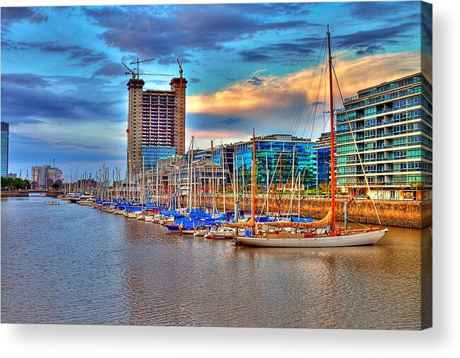 Buenos Acrylic Print featuring the photograph Parking Boat - Puerto Madero by Francisco Colon