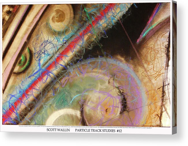 A Bright Acrylic Print featuring the painting Particle Track Study Twelve by Scott Wallin
