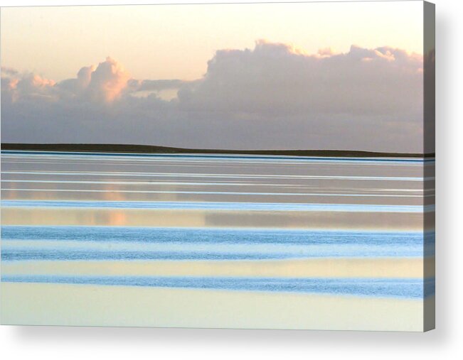 Sunset Acrylic Print featuring the photograph Pastel Sunset Sea Blue by Tony Brown
