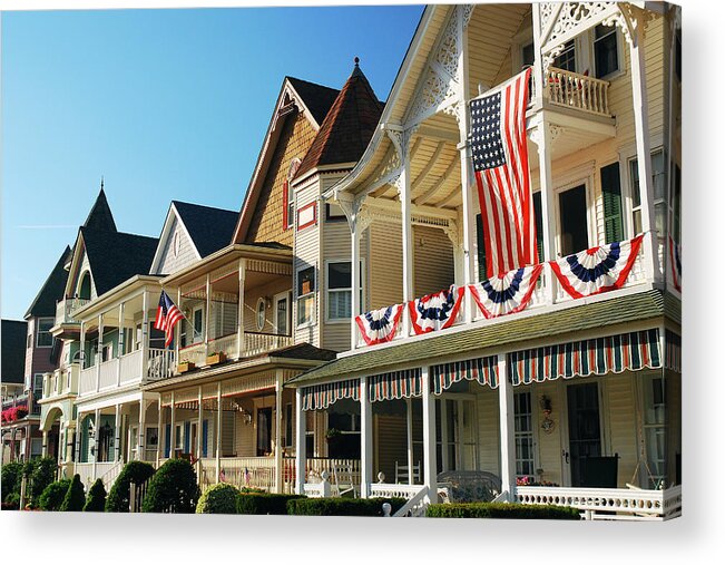 Ocean Grove Acrylic Print featuring the photograph Patriotic Showing by James Kirkikis