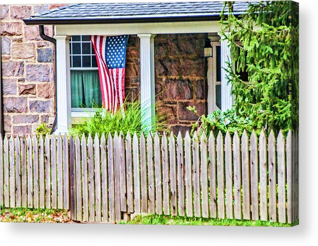 Stone Acrylic Print featuring the photograph Patriots Porch by Cathy Kovarik