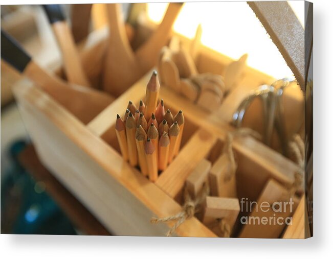 Pencil Acrylic Print featuring the photograph Pencil's Box by Fabian Koldorff