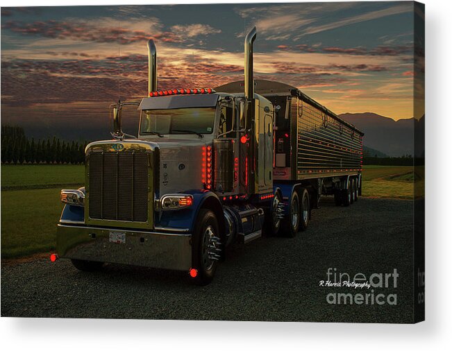 Big Rigs Acrylic Print featuring the photograph Peterbilt at Dusk by Randy Harris