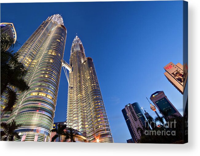 Petronas Towers Acrylic Print featuring the photograph Petronas Towers by David Bleeker