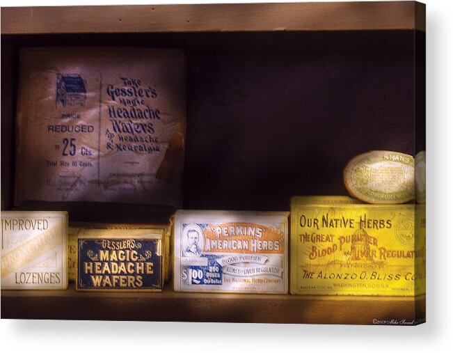 Savad Acrylic Print featuring the photograph Pharmacy - Medicine - Blood Purifiers by Mike Savad