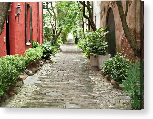 Philadelphia Alley Acrylic Print featuring the photograph Philadelphia Alley Charleston Pathway by Dustin K Ryan