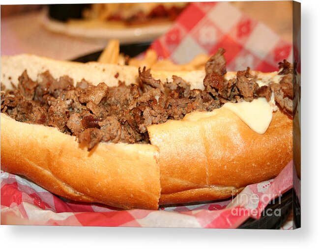 Sandwich Acrylic Print featuring the photograph Philly Cheesesteak by Susan Stevenson