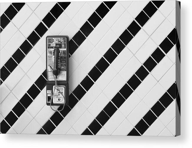 Phone Acrylic Print featuring the photograph Phone And Lines by Dan Holm