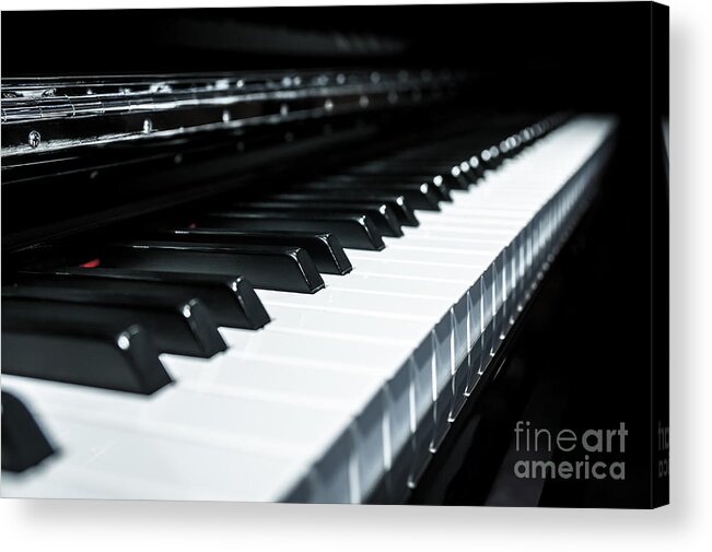 Acoustic Acrylic Print featuring the photograph Piano keys by JR Photography