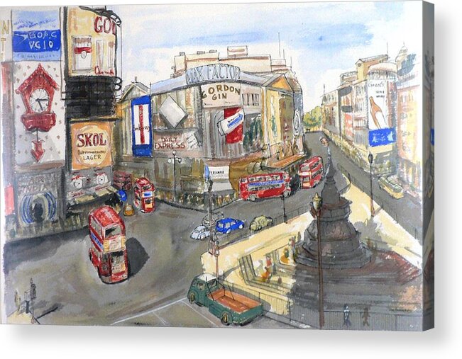 Street Scene Acrylic Print featuring the painting Picadilly Circus by Dan Bozich