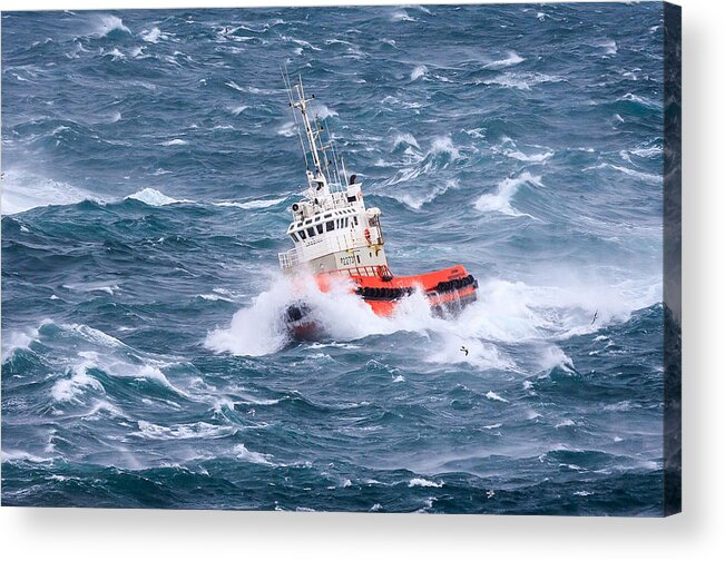 Tugboat Acrylic Print featuring the photograph Pilot Boat by Ingi T. Bjornsson