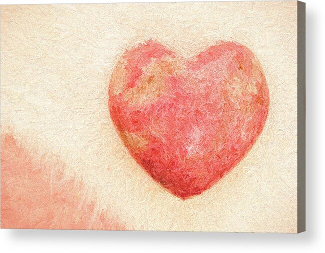 Pink Acrylic Print featuring the photograph Pink Heart Soft and Painterly by Carol Leigh