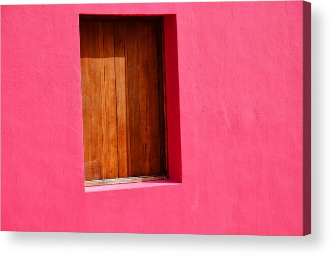 Windows Acrylic Print featuring the photograph Pink wall by Ricardo Dominguez