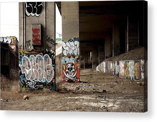 Graffiti Acrylic Print featuring the photograph Pirates Be Here by Kreddible Trout