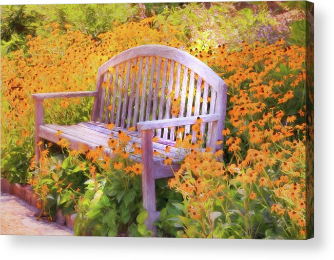 Park Bench Acrylic Print featuring the photograph Place of Serenity by Ola Allen