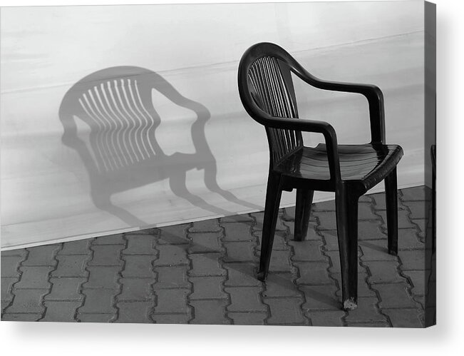 Large Shadow Acrylic Print featuring the photograph Plastic Chair Shadow 1 by Prakash Ghai